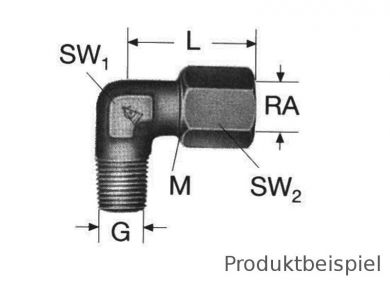 RA 18mm - Winkeleinschraubverschraubung BSP leicht