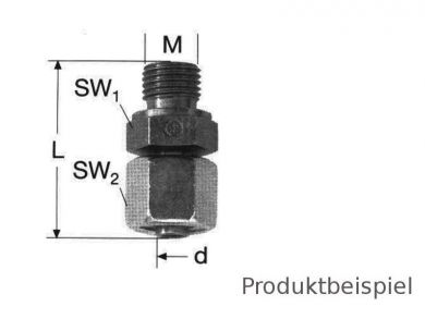 6S - M 12x1,5 Gerade Einschraubstutzen einstellbar MS