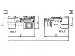 BG1/ DN6 Steckkupplung Stecker flachdichtend